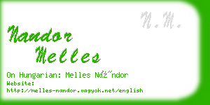 nandor melles business card